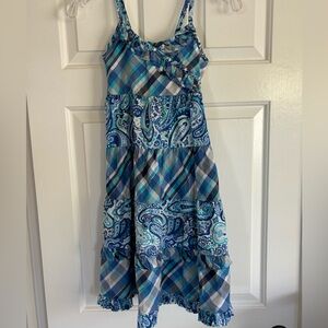 Girls patterned spaghetti strap sundress